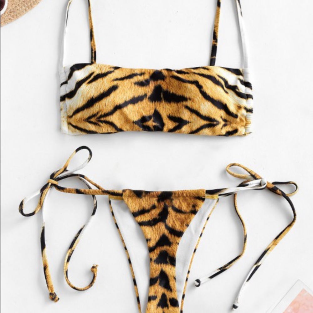 ZAFUL Tiger Thong Bikini Bottoms Large - Picture 4 of 5